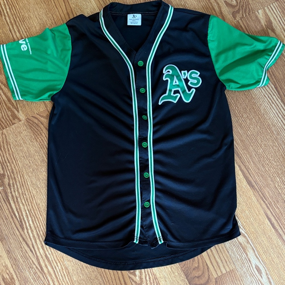 Adult Black & Green Button-Up Baseball Jersey